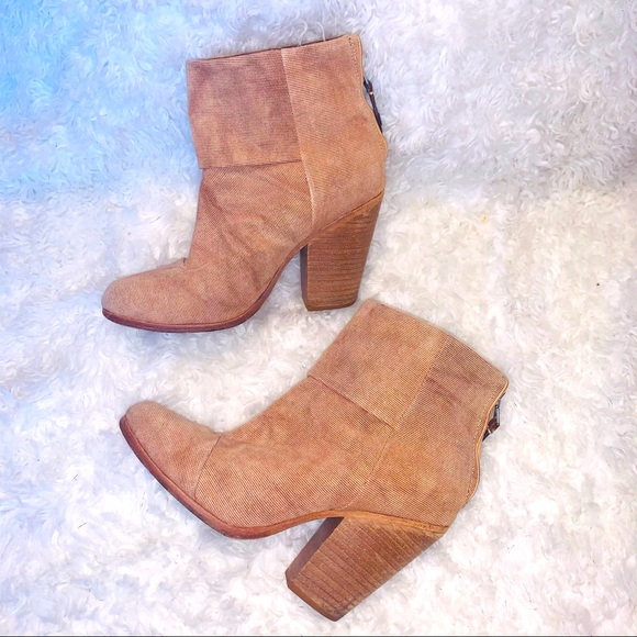 Rag & bone Camel Canvas Newbury Booties - Picture 7 of 11